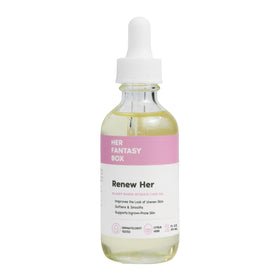 Her Fantasy Box Renew Her Yoni Oil front view with packaging