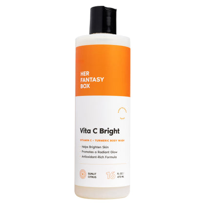 Her Fantasy Box Vita C Bright Turmeric Body Wash front view 16 oz