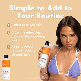 Her Fantasy Box Vita C Bright Turmeric Body Wash with rosehip and jojoba oil ingredients