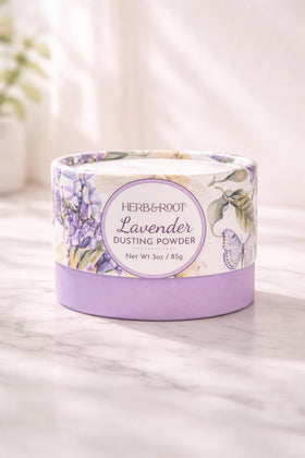 Herb & Root Lavender Dusting Powder 2 oz close-up of powder