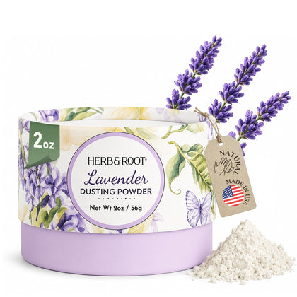 Herb & Root Lavender Dusting Powder 2 oz front view