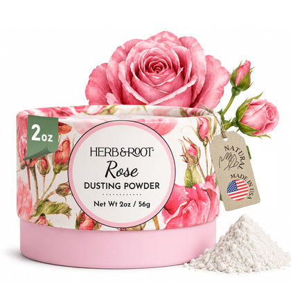 Herb & Root Rose Dusting Powder 2 oz front view