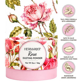Herb & Root Rose Dusting Powder 2 oz packaging
