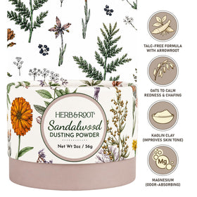 Herb & Root Sandalwood Dusting Powder 2 oz packaging