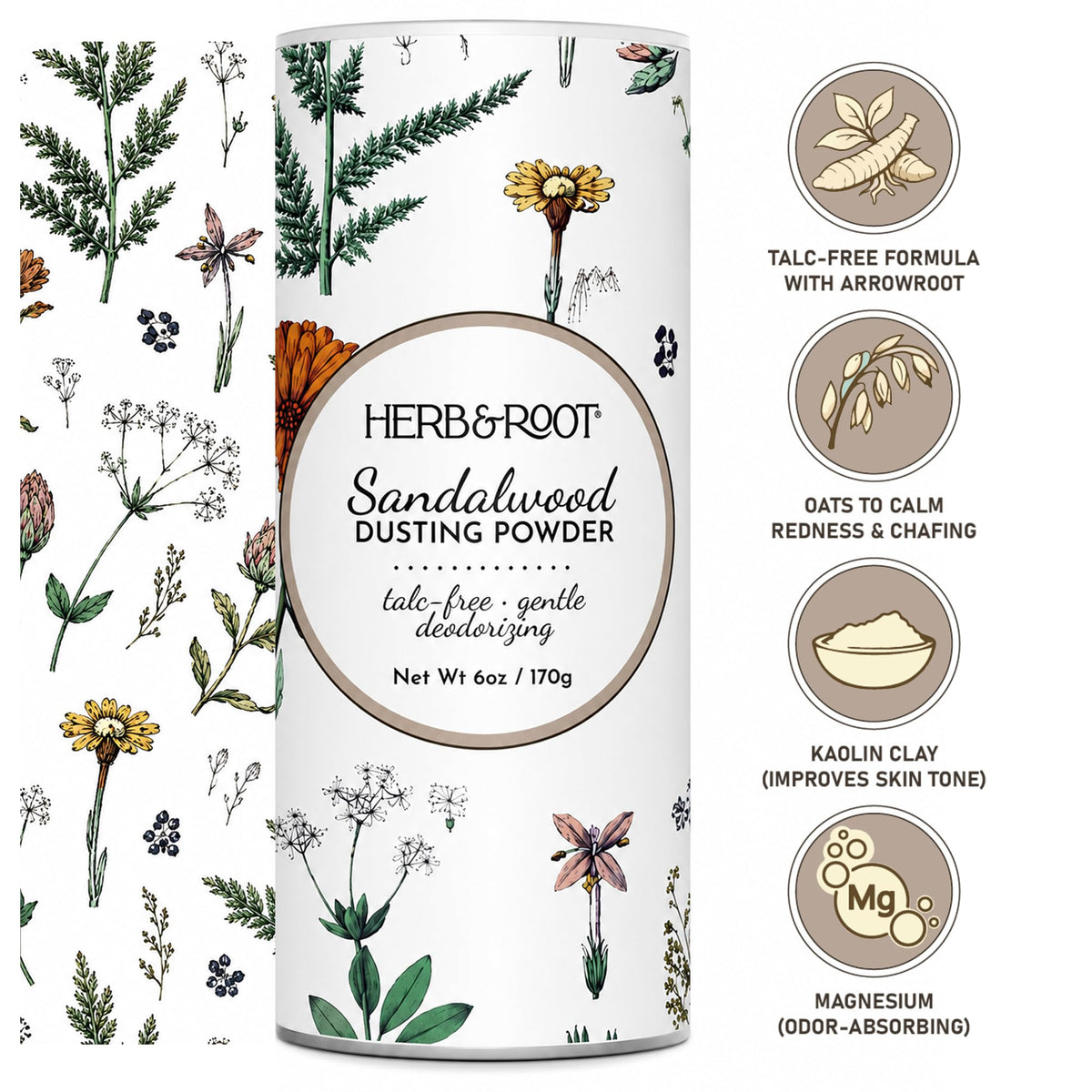 Herb & Root Sandalwood Dusting Powder texture close-up
