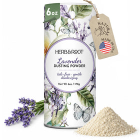 Herb & Root Talc Free Body Dusting Powder Lavender front view