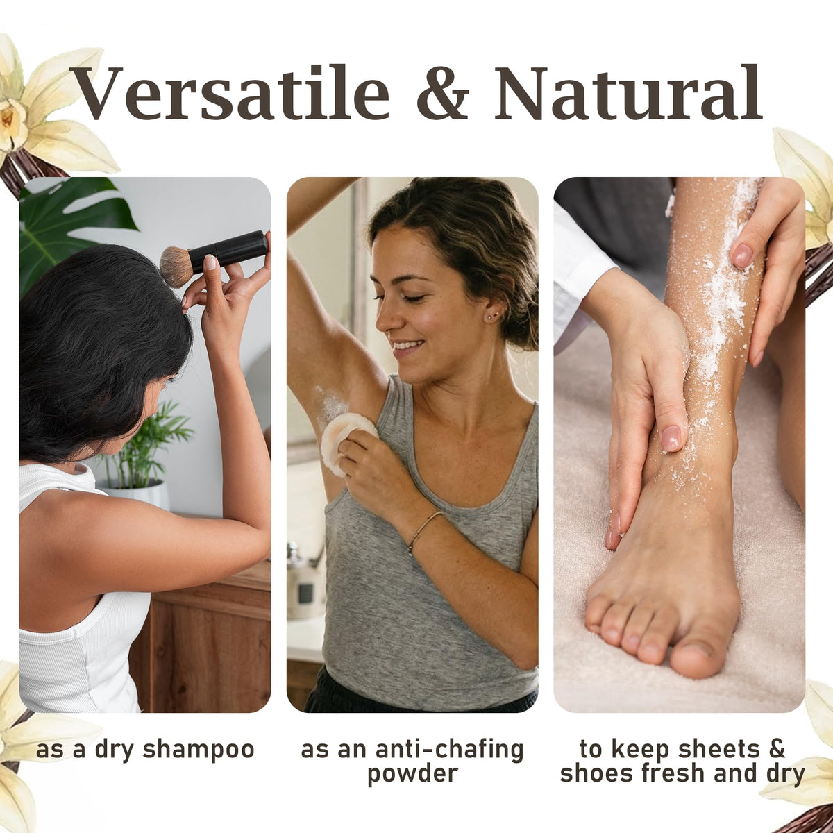 Herb & Root Talc Free Body Dusting Powder Vanilla packaging