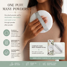 Herb & Root Talc Free Body Dusting Powder Vanilla with powder puff