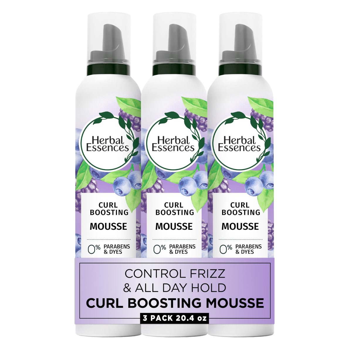 Herbal Essences Curl support Mousse 3 pack front view