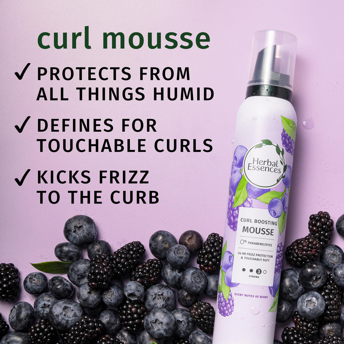 Herbal Essences Curl support Mousse bottle side view