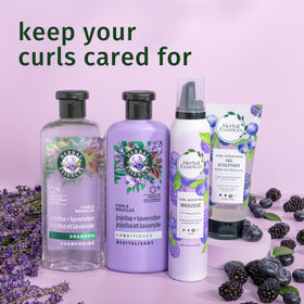 Herbal Essences Curl support Mousse with styling tools