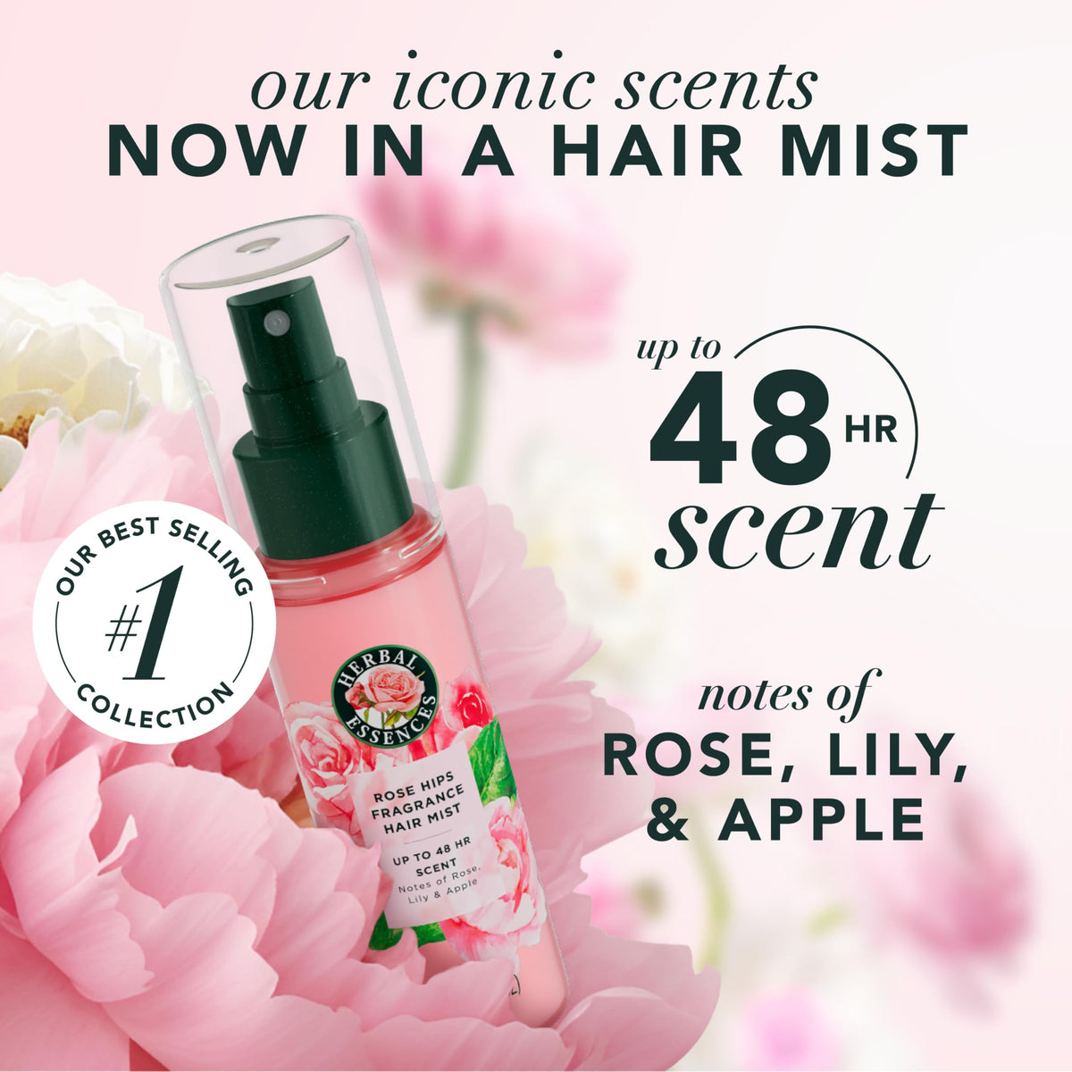 Herbal Essences Hair Mist Rose Scent bottle side view