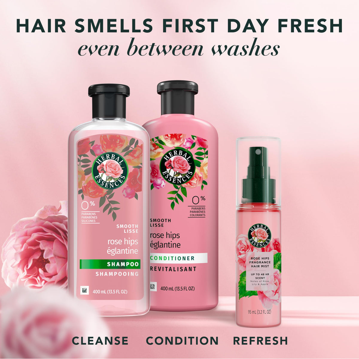 Herbal Essences Hair Mist Rose Scent with a soft towel