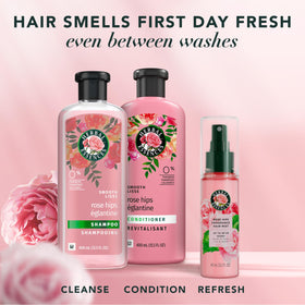 Herbal Essences Hair Mist Rose Scent with a soft towel
