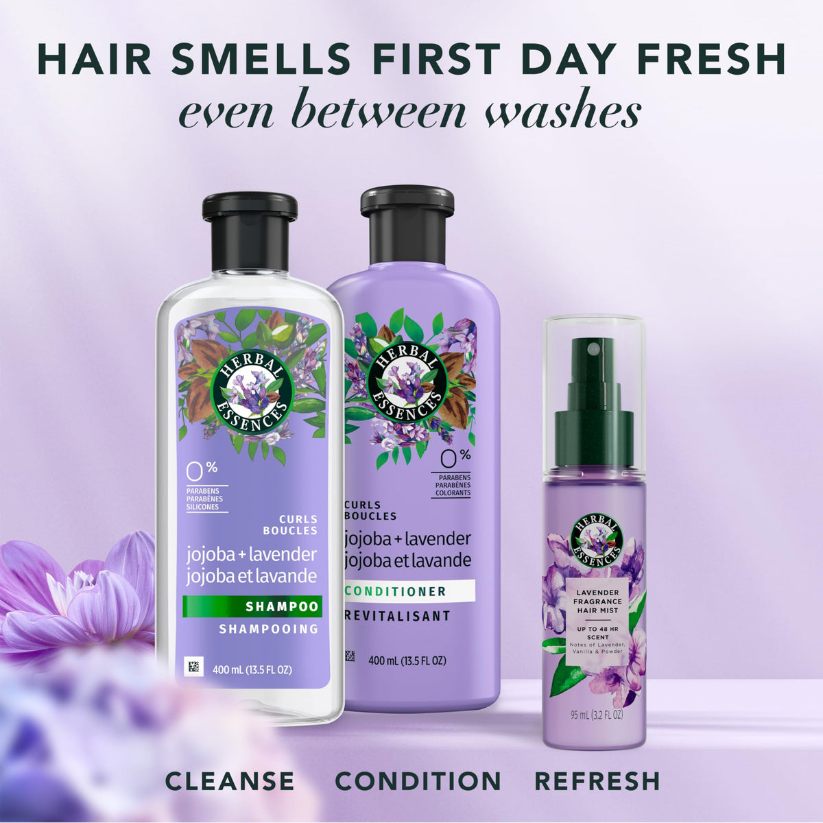 Herbal Essences Lavender Hair Mist packaging details