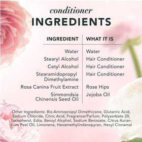 Herbal Essences Rose Hips Smooth products on a bathroom shelf