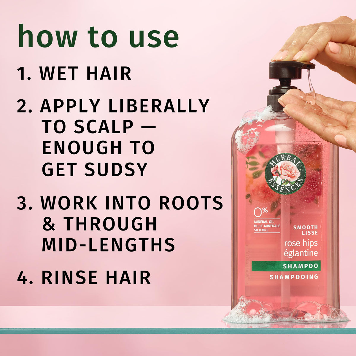 Herbal Essences Rose Hips Smooth Shampoo cap open
