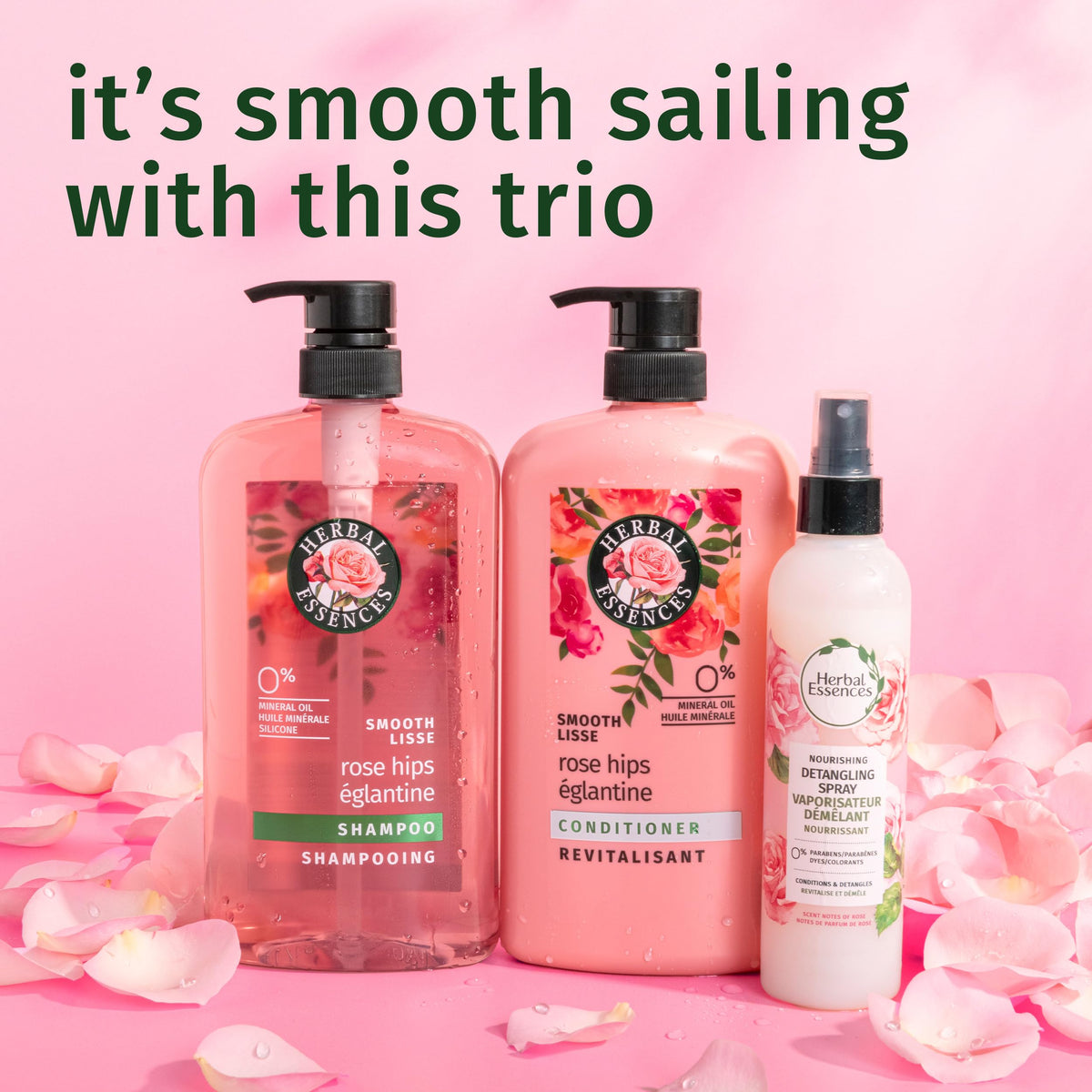 Herbal Essences Rose Hips Smooth Shampoo texture close-up