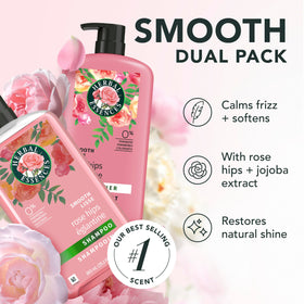 Herbal Essences Shampoo bottle with rose hips ingredients