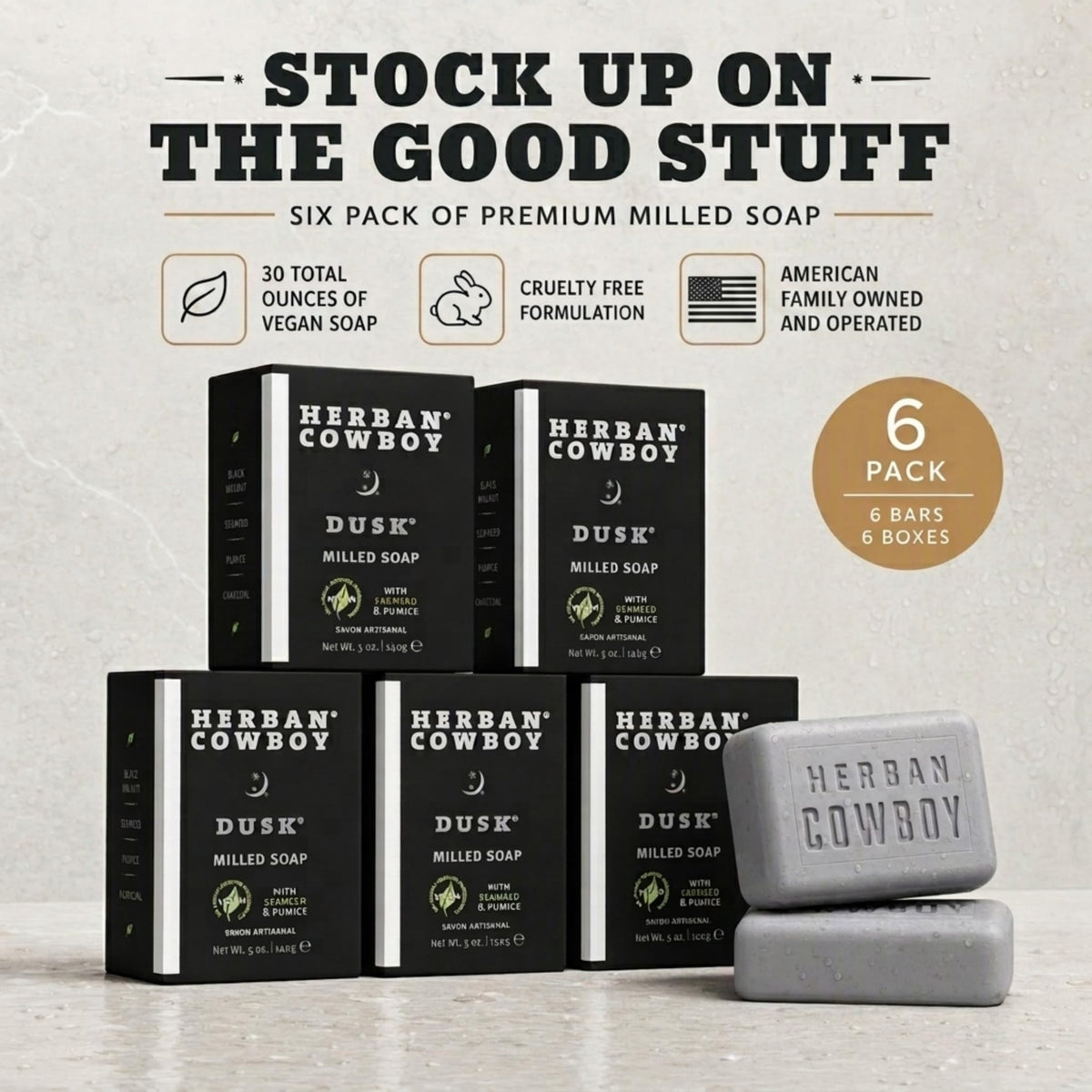 Herban Cowboy Body Soap texture on skin