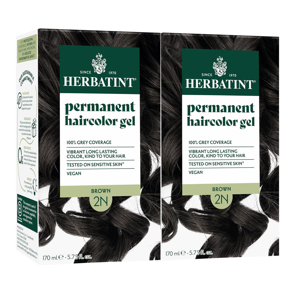 Herbatint 2N Brown Permanent Hair Dye front view