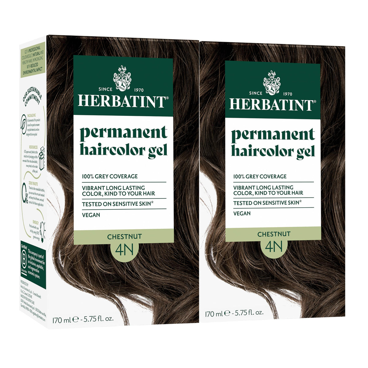 Herbatint 4N Chestnut Brown Permanent Hair Dye front view