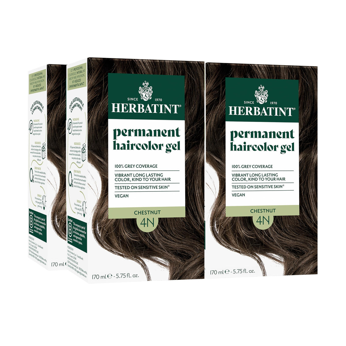 Herbatint 4N Chestnut Brown Permanent Hair Dye packaging front view