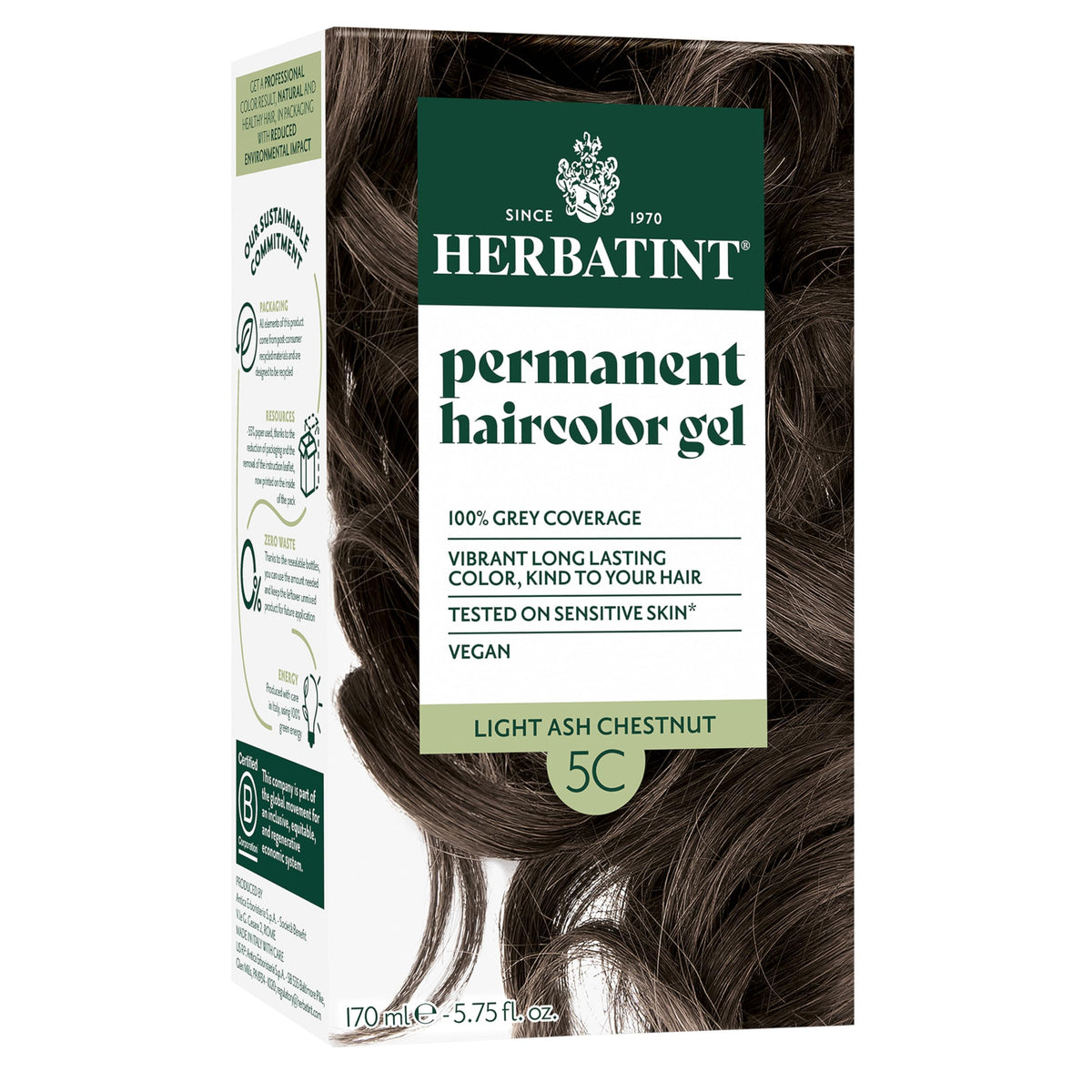 Herbatint 5C Light Ash Chestnut Brown Hair Dye packaging front view