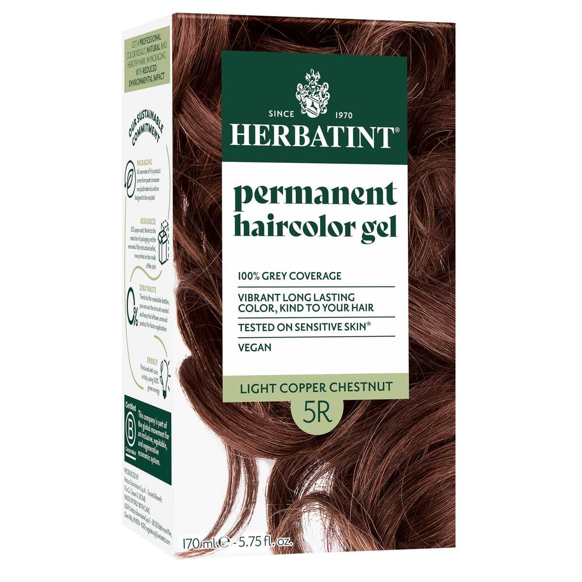 Herbatint 5R Light Copper Chestnut Brown Hair Dye box front view