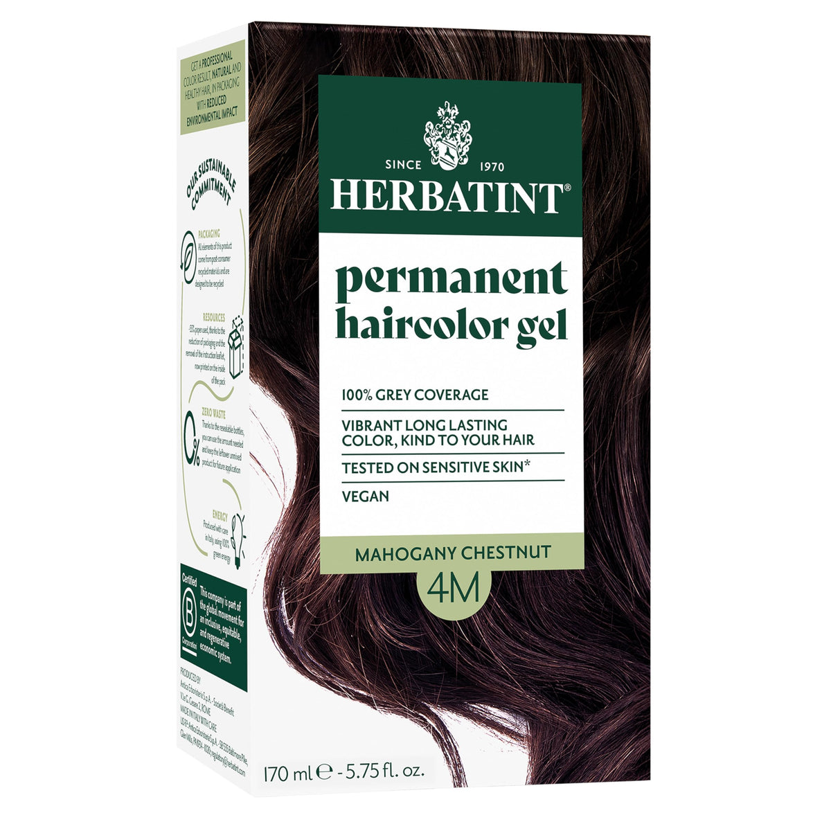 Herbatint Mahogany Chestnut Brown Hair Dye front view