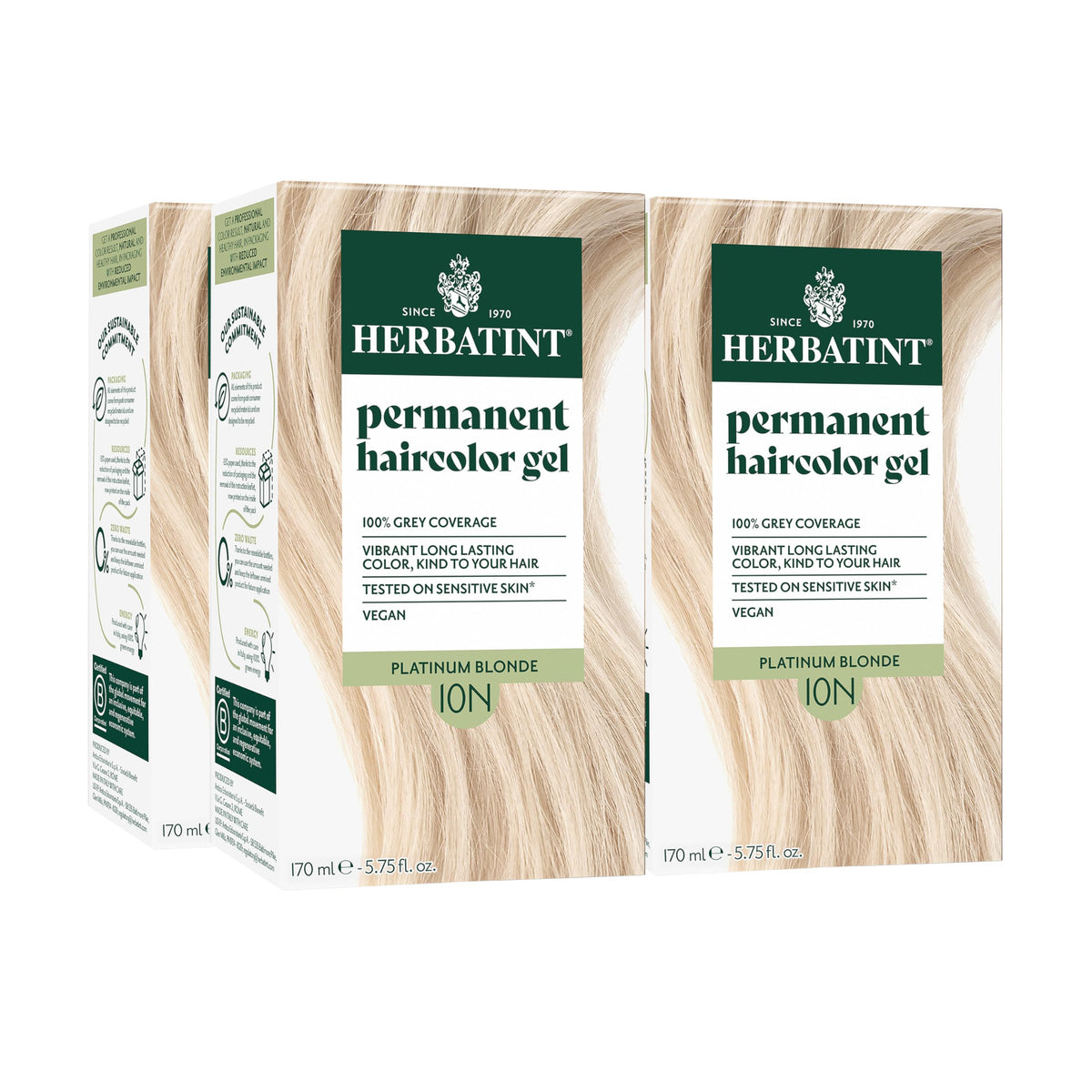 Herbatint Platinum Blonde Permanent Hair Dye 4 Pack front view