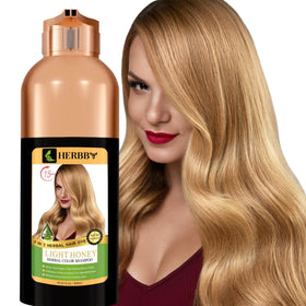 HERBBY Hair Color Shampoo 500ml Light Honey front view