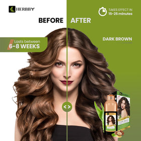 HERBBY Hair Color Shampoo Dark Brown 500ml back view