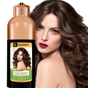 HERBBY Hair Color Shampoo Dark Brown 500ml front view