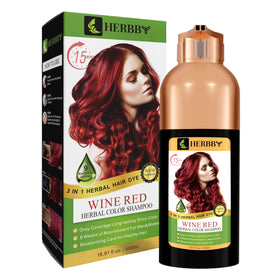HERBBY Hair Color Shampoo in a bathroom setting