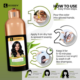 HERBBY Hair Color Shampoo packaging with gloves
