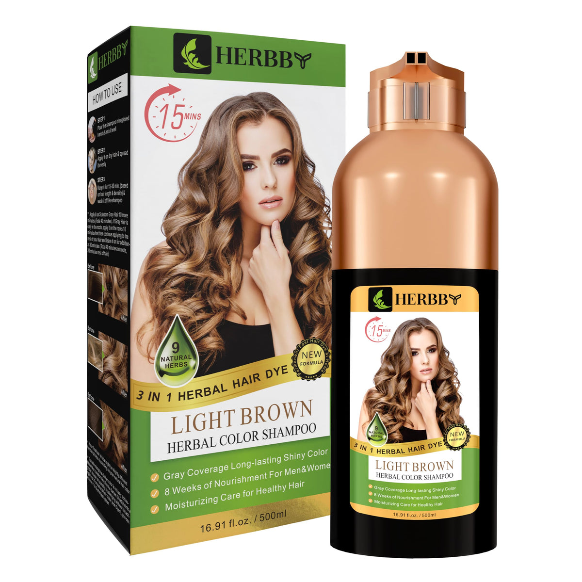HERBBY Hair Color Shampoo texture on hair