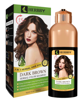 HERBBY Hair Color Shampoo with disposable gloves