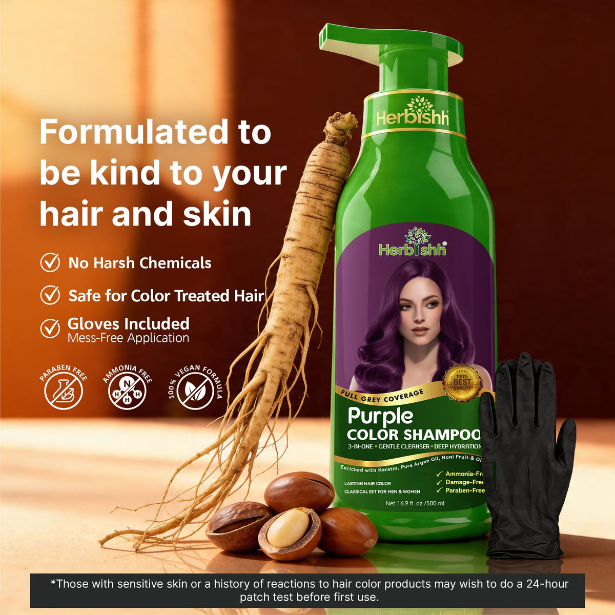 Herbishh argan hair mask 25ml tube included with shampoo