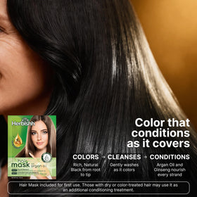 Herbishh Black Hair Dye Shampoo packaging details