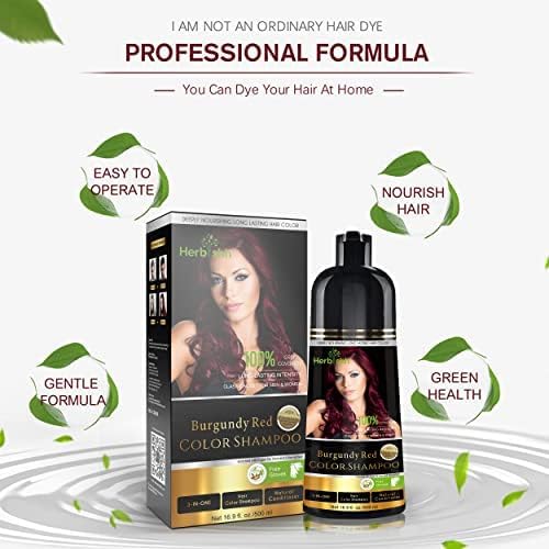 Herbishh Burgundy Red Hair Dye Shampoo 500ml application process