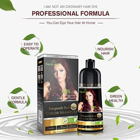Herbishh Burgundy Red Hair Dye Shampoo 500ml application process
