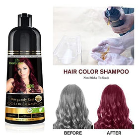 Herbishh Burgundy Red Hair Dye Shampoo 500ml back view