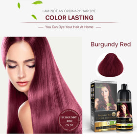 Herbishh Burgundy Red Hair Dye Shampoo 500ml lifestyle use