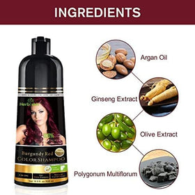 Herbishh Burgundy Red Hair Dye Shampoo 500ml side view