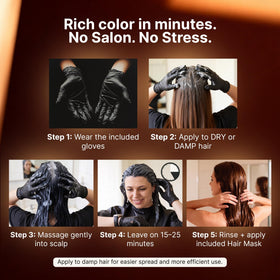 Herbishh Chestnut Brown Hair Dye Shampoo application on hair