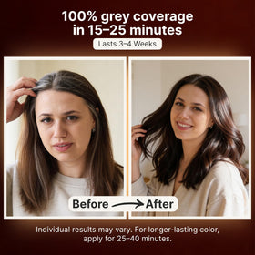 Herbishh Dark Brown Hair Dye Shampoo application on hair
