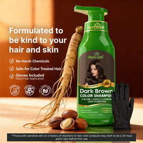 Herbishh Dark Brown Hair Dye Shampoo packaging details