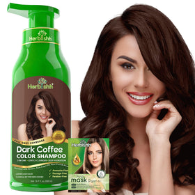 Herbishh Dark Coffee Hair Dye Shampoo 500ml front view