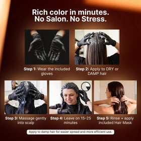 Herbishh Dark Coffee Hair Dye Shampoo in use with Argan Oil